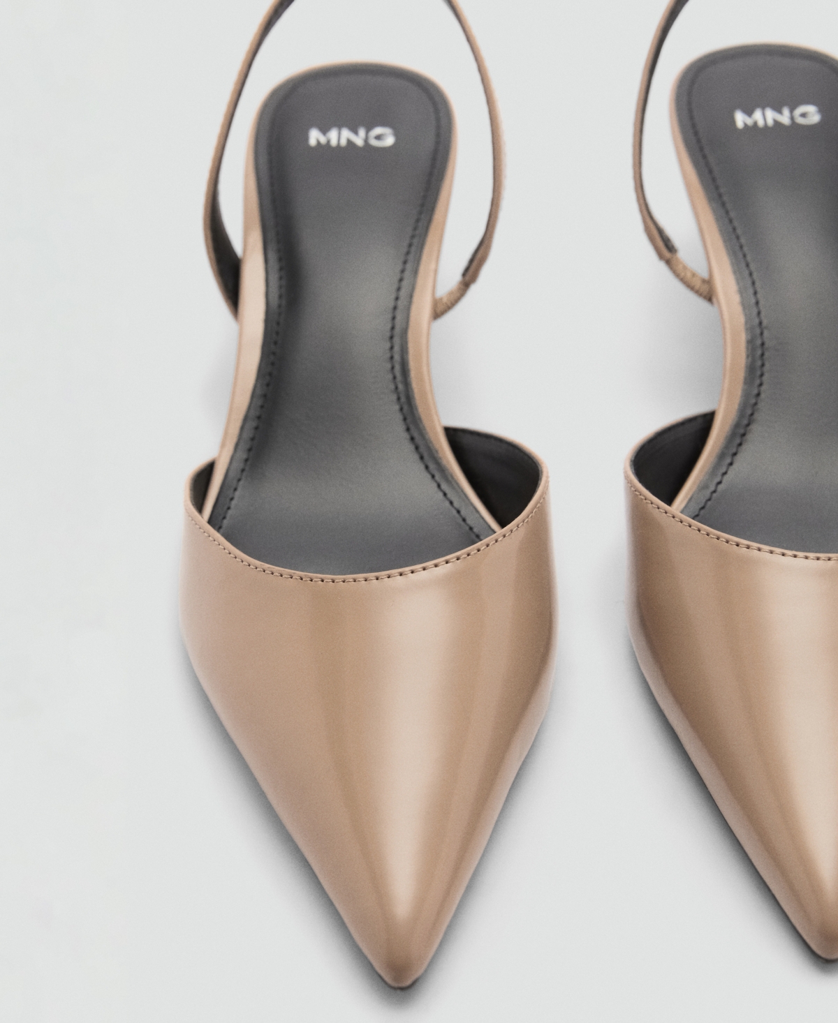 Mango Kitten-heel Pointed Shoes In Light,pastel Brown