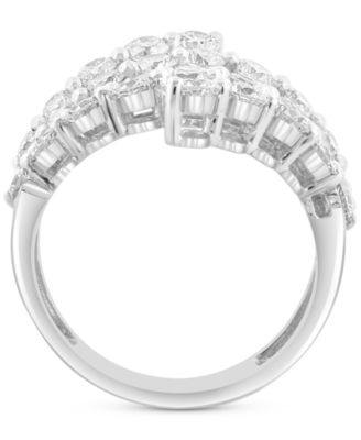 EFFY&reg; Lab Grown Diamond Openwork Cluster Statement Ring (2-3/4 ct. t.w.) in 14k White Gold