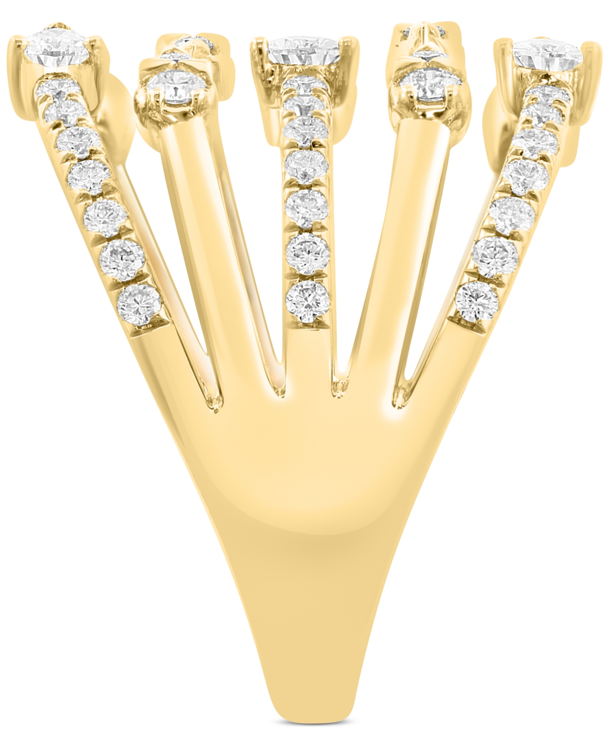 Effy Collection Effy Lab Grown Diamond Pear & Round Multirow Statement Ring (1-1/20 Ct. T.w.) In 14k Gold In Yellow Gold
