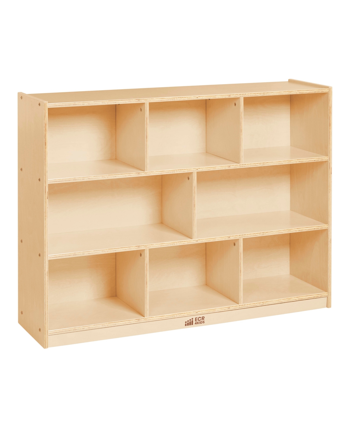ECR4Kids 8-Compartment Mobile Storage Cabinet, 36in, Grey Wash - Natural