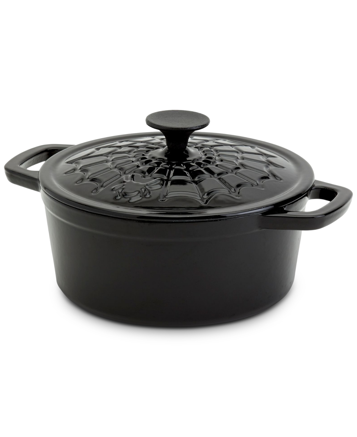Smith And Clark Iron Works Enameled Cast Iron 3-qt. Spider Web Dutch Oven In Black
