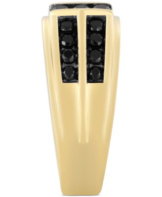 Men's Black Diamond Multirow Channel-Set Ring (1 ct. t.w.) in 10k Gold