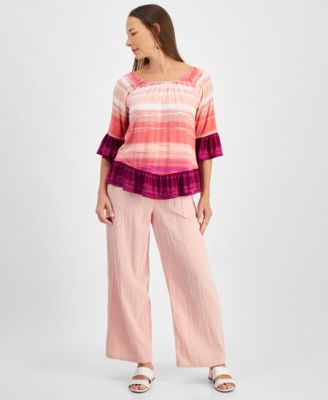 Petite Dainty Flower Printed Flutter-Sle…