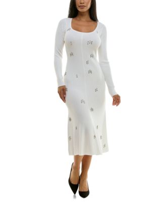 Rosie Harlow Juniors' Ribbed Rhinestone-Embellished Sweater