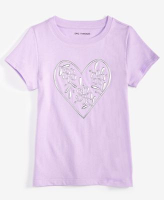 Epic Threads - Toddler Girls Metallic Heart Graphic T-Shirt