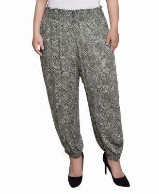 Plus Size Smock-Waist Pants