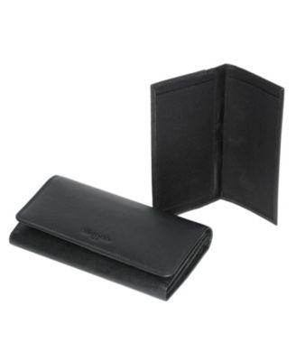 Ladies Leather Clutch Wallet with Checkbook and Gusset