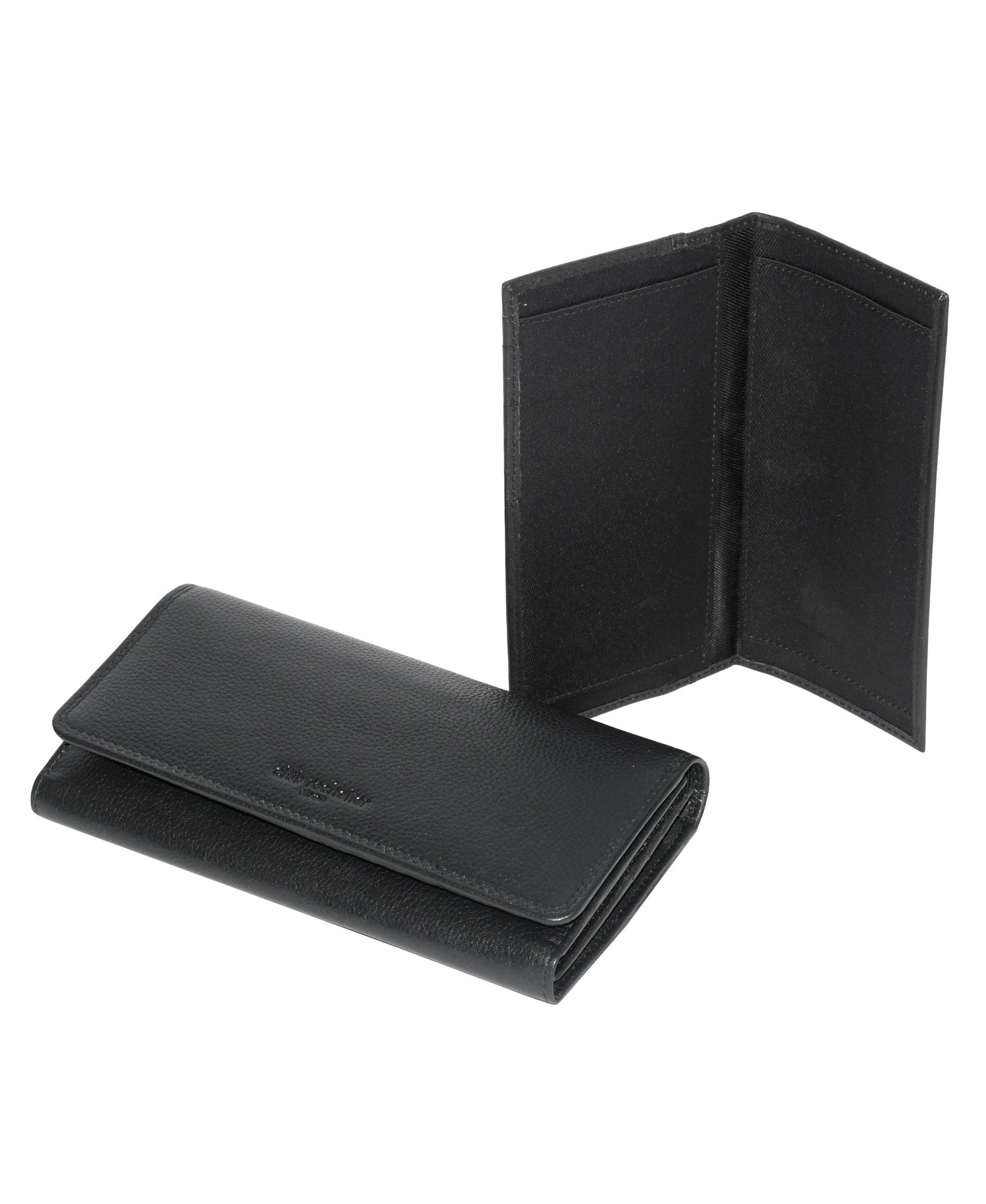 Ladies Leather Clutch Wallet with Checkbook and Gusset