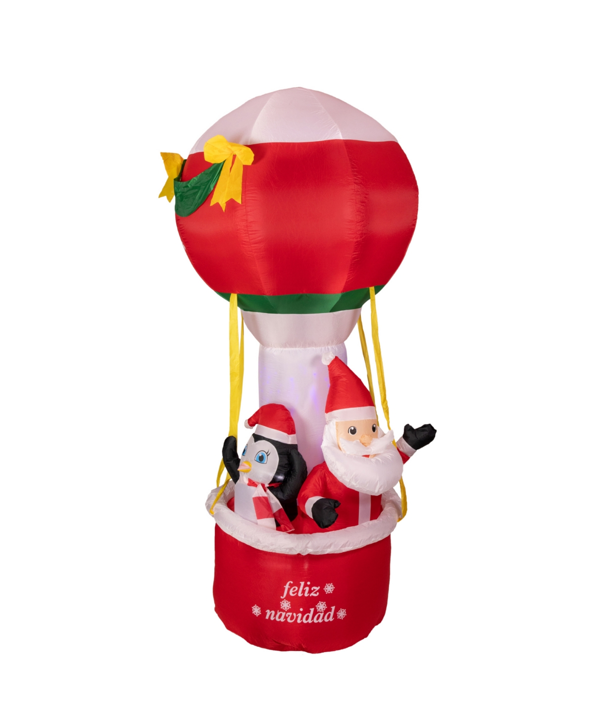 Northlight Lighted Inflatable Feliz Navidad Hot Air Balloon Outdoor Christmas Decoration 8' In Red