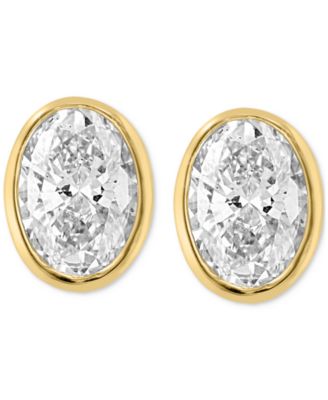 EFFY&reg; Lab Grown Diamond Oval Stud Earrings (2 ct. t.w.) in 14k Gold