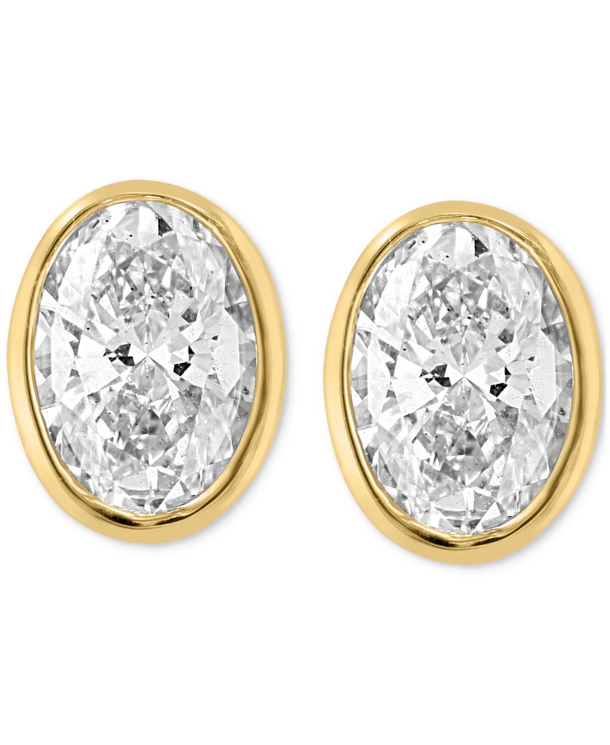 Effy Collection Effy Lab Grown Diamond Oval Stud Earrings (2 Ct. T.w.) In 14k Gold In Yellow Gold