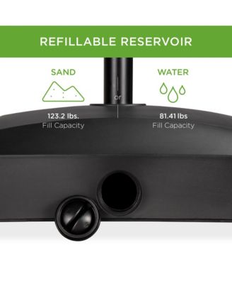 Fillable Mobile Umbrella Base Heavy Duty Market Stand w/ 4 Wheels, 2 Locks, 123lb Capacity