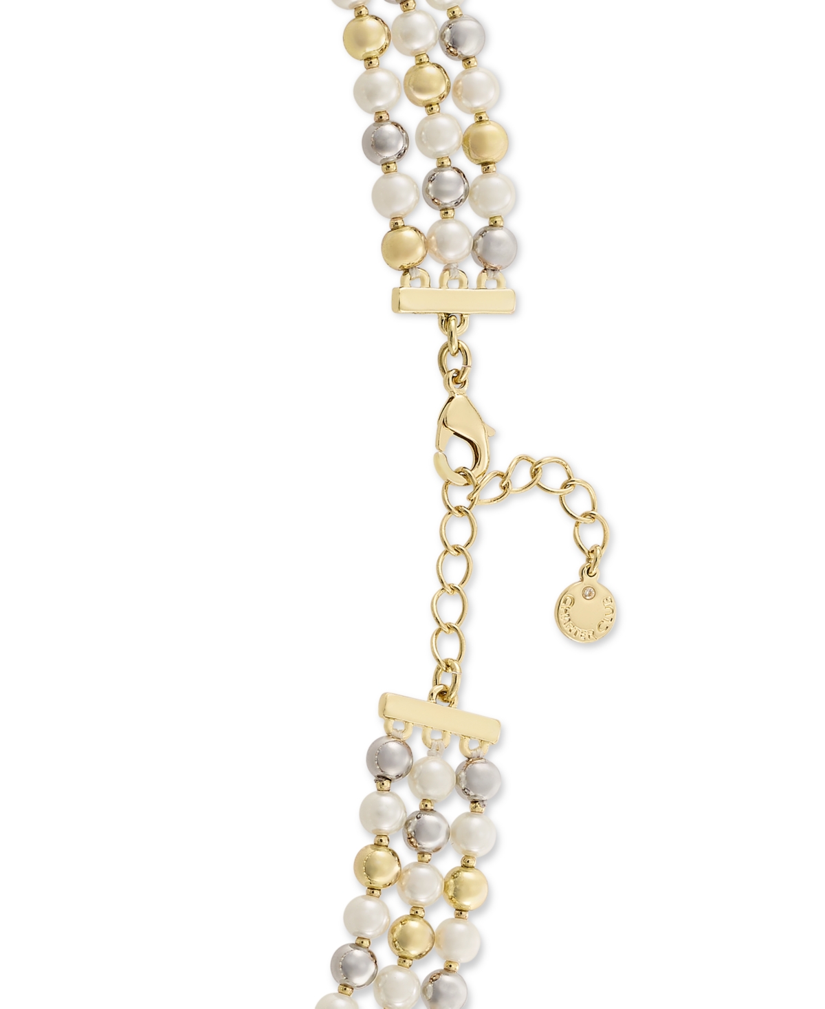 Charter Club Two-Tone Imitation Pearl Layered Collar Necklace, + extender, Created for Macy's