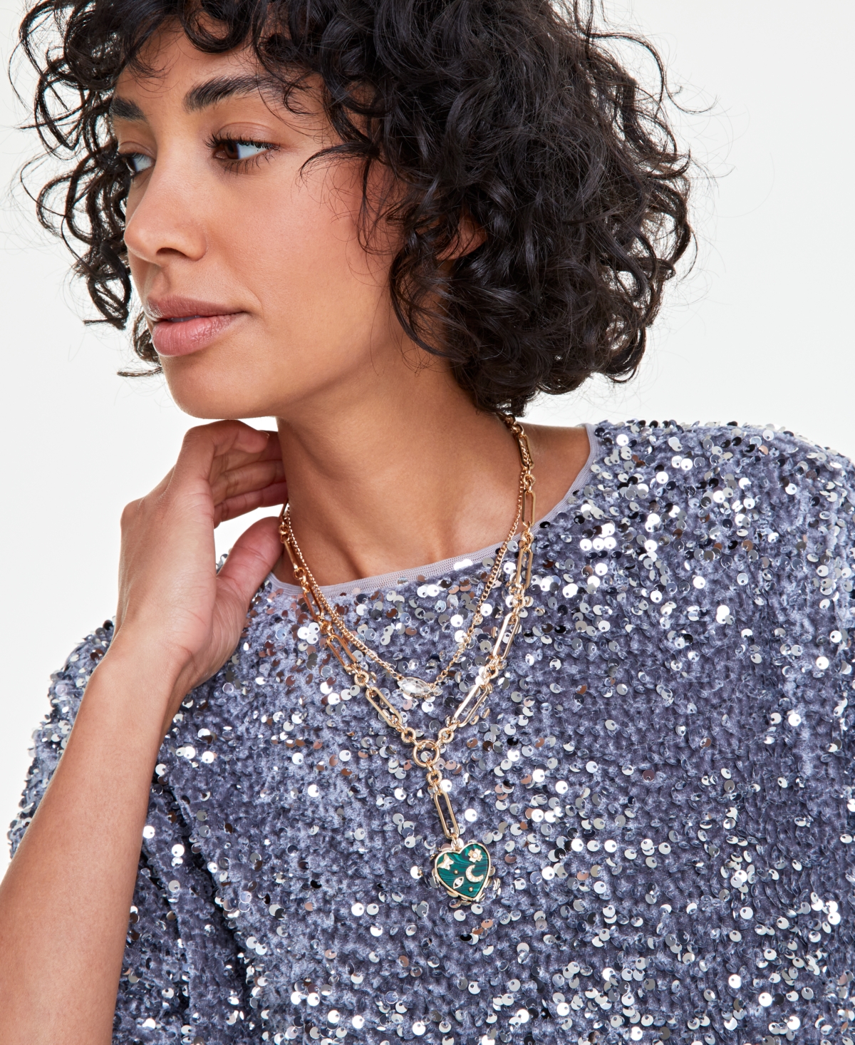 ON 34TH GOLD-TONE & IMITATION PEARL LINKED RING DROP EARRINGS, CREATED FOR MACY'S 