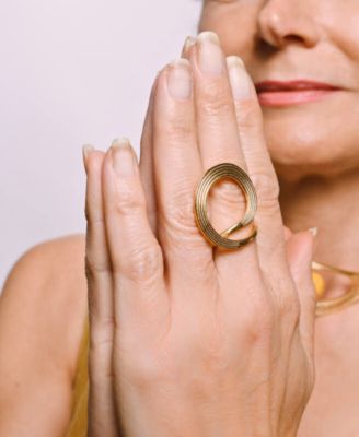 18K Gold Plated Ocho Statement Ring