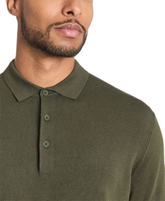 Kennth Cole Men's Slim-Fit 4-Way Stretch Sweater-Knit Polo Shirt 