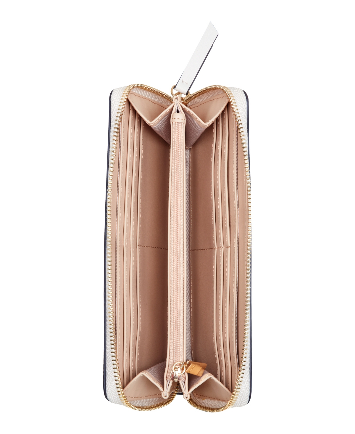 Nine West Lockup Zip Around With Wristlet Wallet In Mushroom Logo Milk