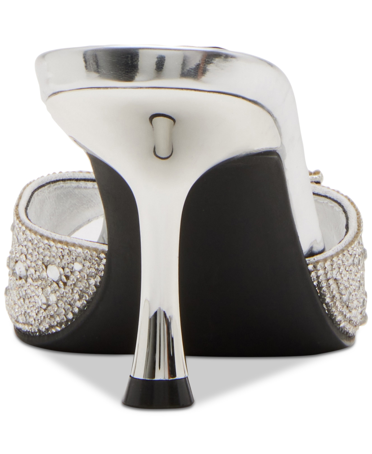 Madden Girl Dawn-r Buckled Stiletto Dress Mules In Silver Rhinestone