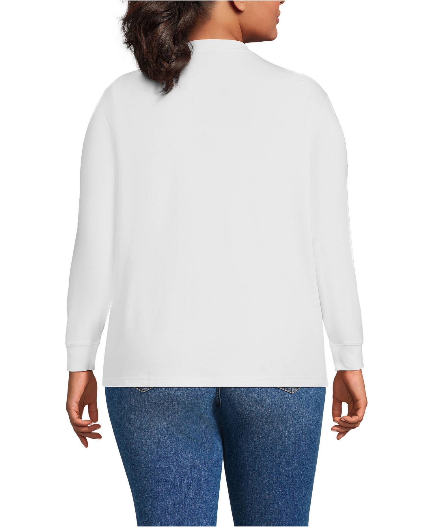 Plus Size Cotton Relaxed Long Sleeve Crew Neck