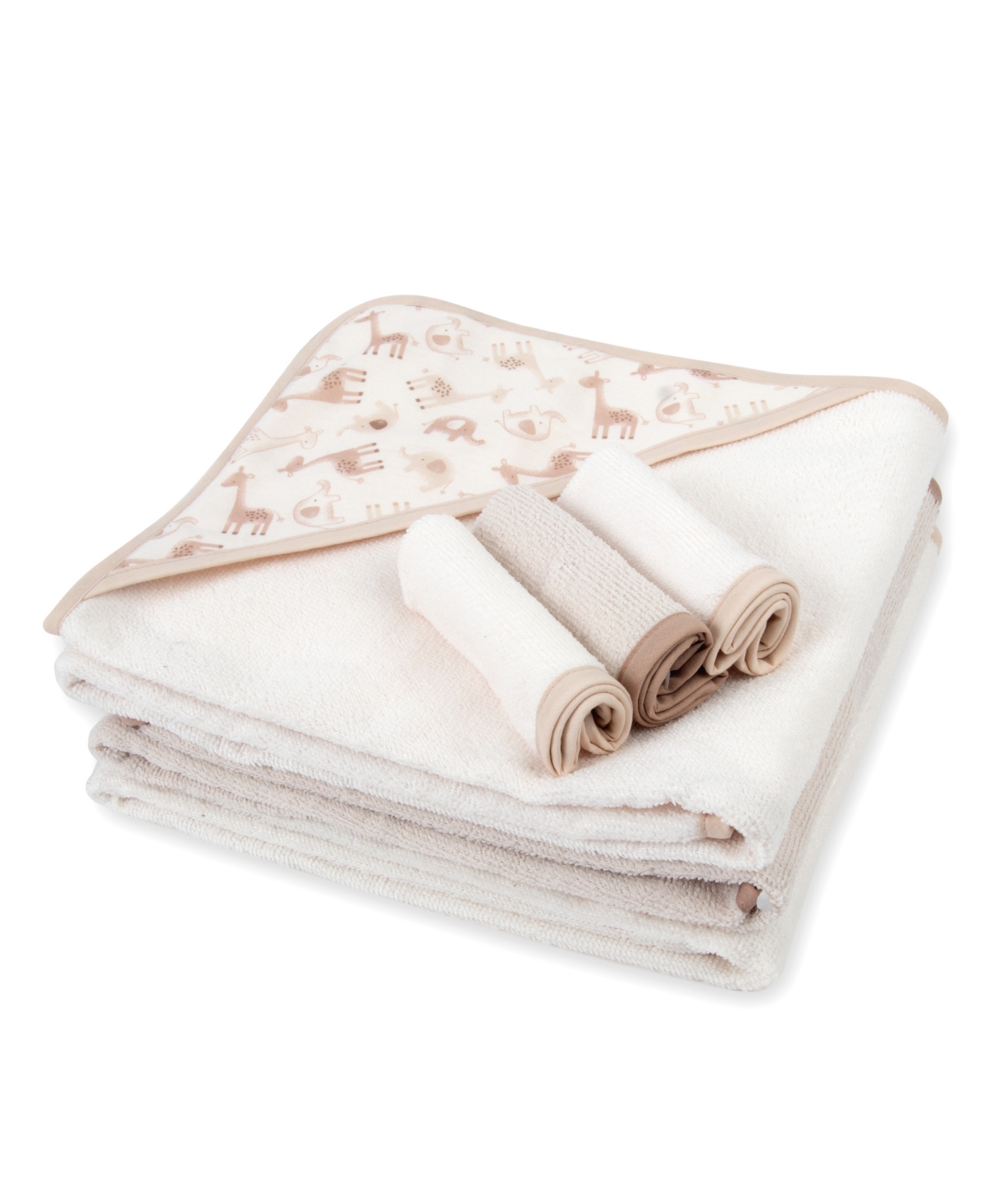 JESSICA SIMPSON BABY BOYS HOODED TOWEL AND WASHCLOTH, 6-PIECE SET 