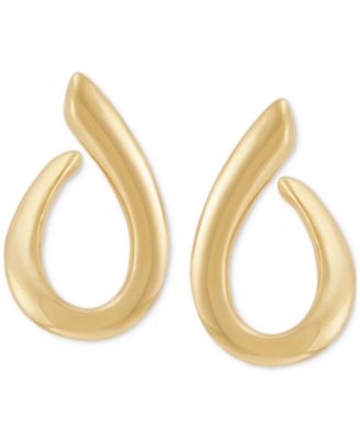 Macy's - Polished Swoop Drop Earrings in 18k Gold-Plated Sterling Silver