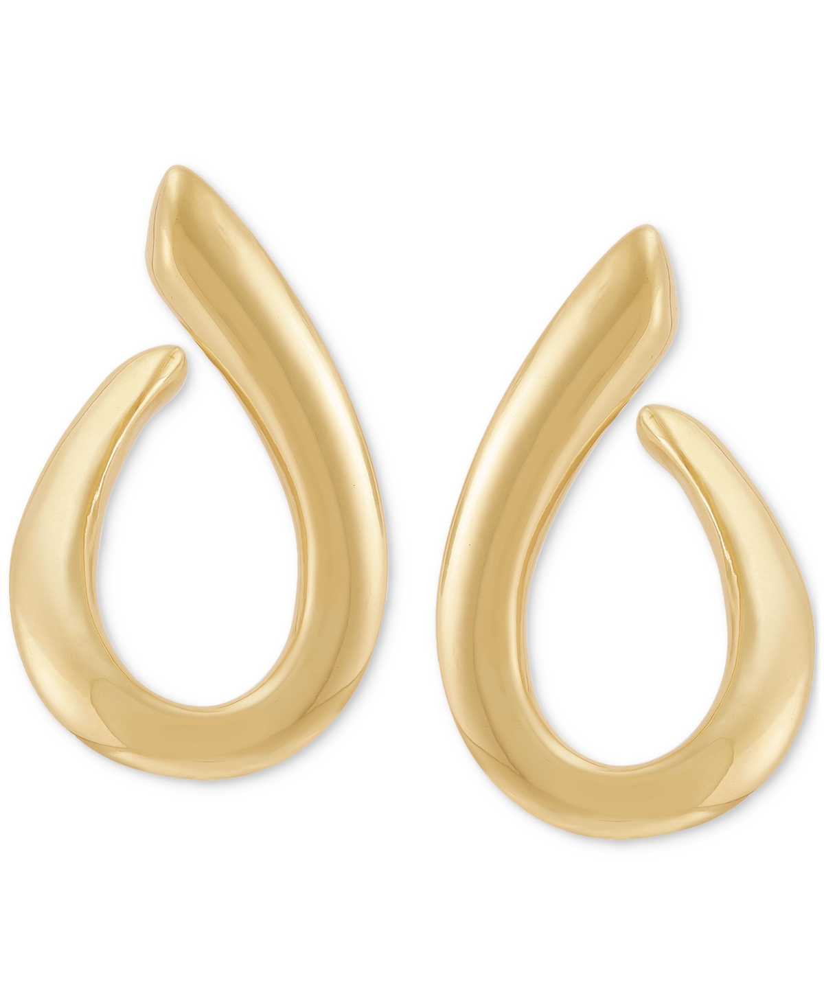 Polished Swoop Drop Earrings in 18k Gold-Plated Sterling Silver - Gold Over Silver