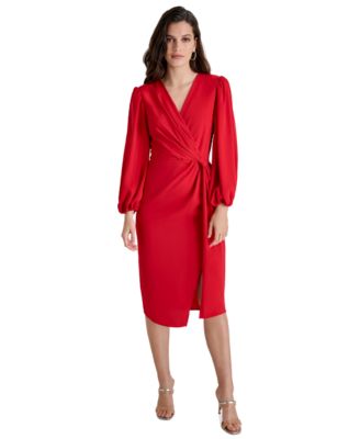 DKNY - Women's Tie-Waist Faux-Wrap Sheath Dress