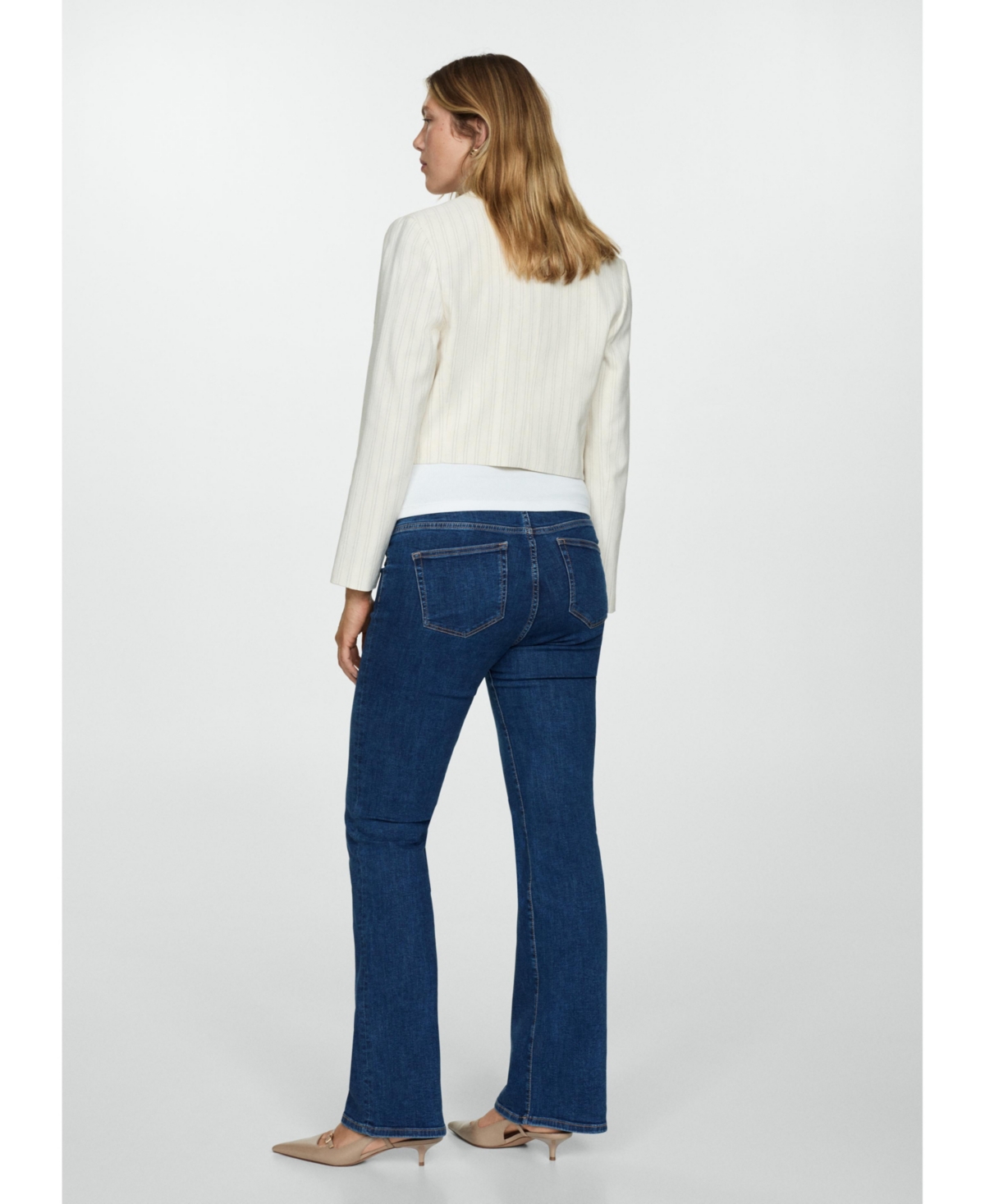 Mango Women's Maternity Flared Jeans In Dark Blue