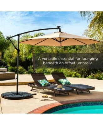 4-Piece Cantilever Offset Patio Umbrella Base Stand, Fills Up to 160lbs w/ Carry Handles