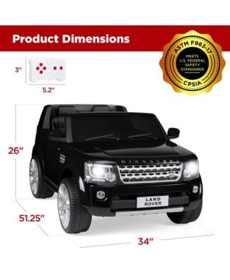 12V 3.7 MPH 2-Seater Licensed Land Rover Ride On Car Toy w/ Parent Remote Control