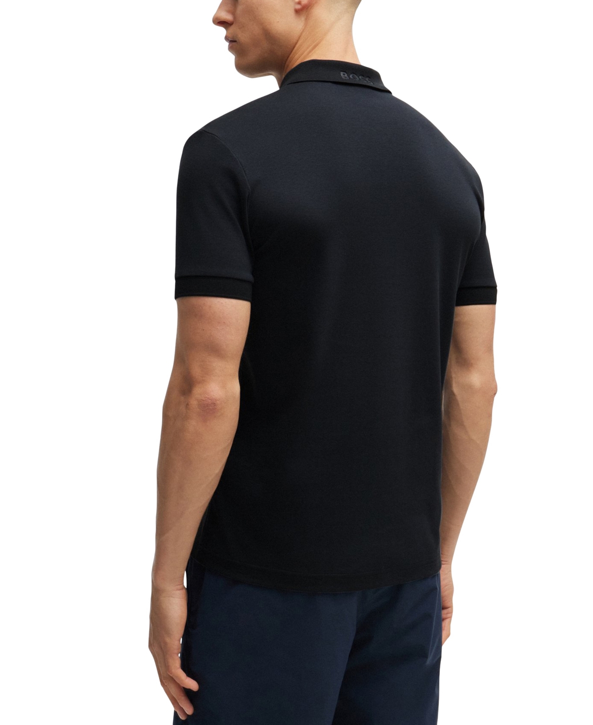 Hugo Boss Boss By  Men's Contrast Trim Slim-fit Polo In Blue
