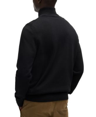 Men's Logo-Patch Zip-Neck Sweater