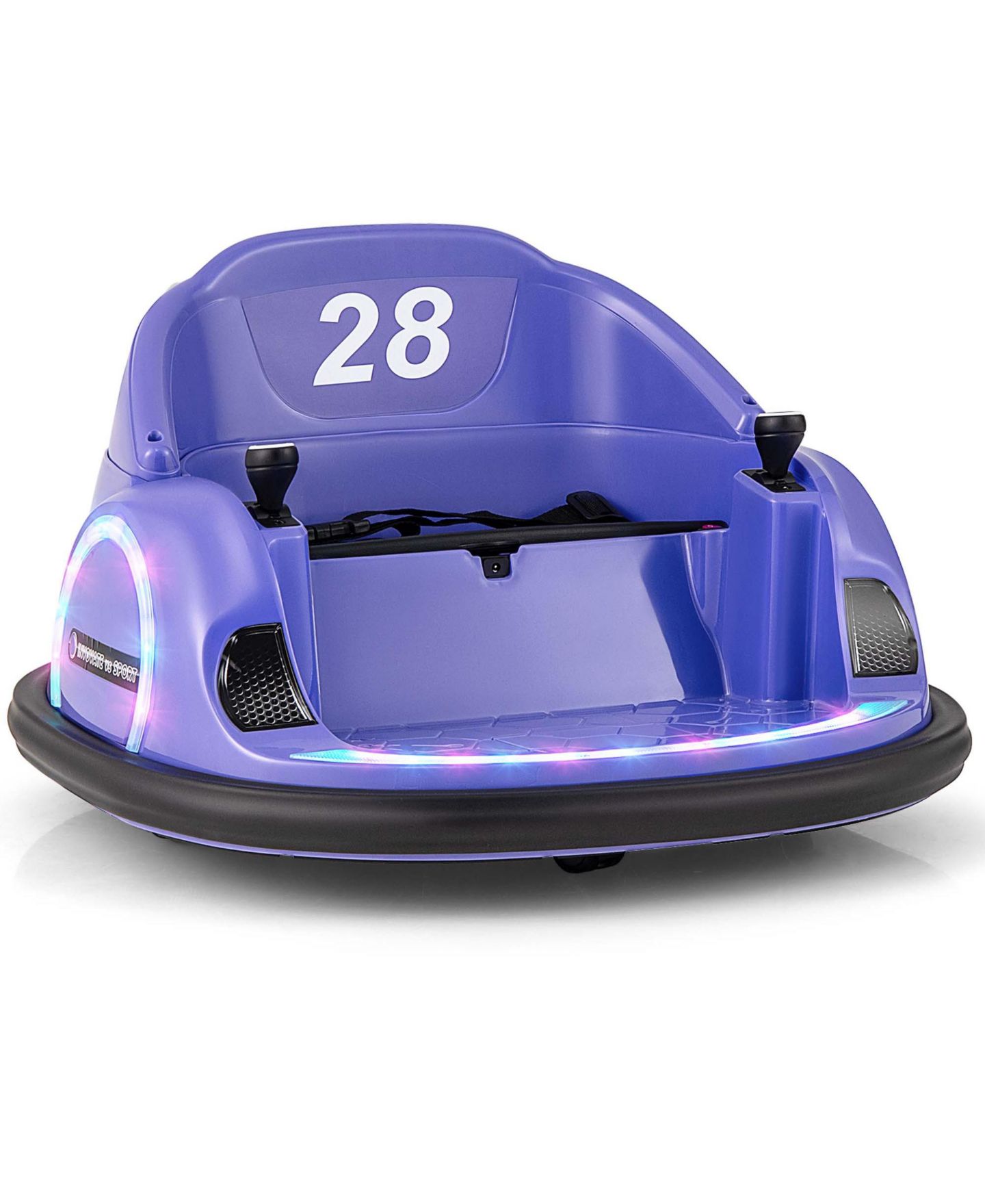 Детская игрушка Costway Electric 360° Spin Bumper Car with Remote Control, 27"L x 26"W x 16"H, 55 lb. Capacity, Ages 18+ Months, цвет: Тёмный фиолетовый — фото 8