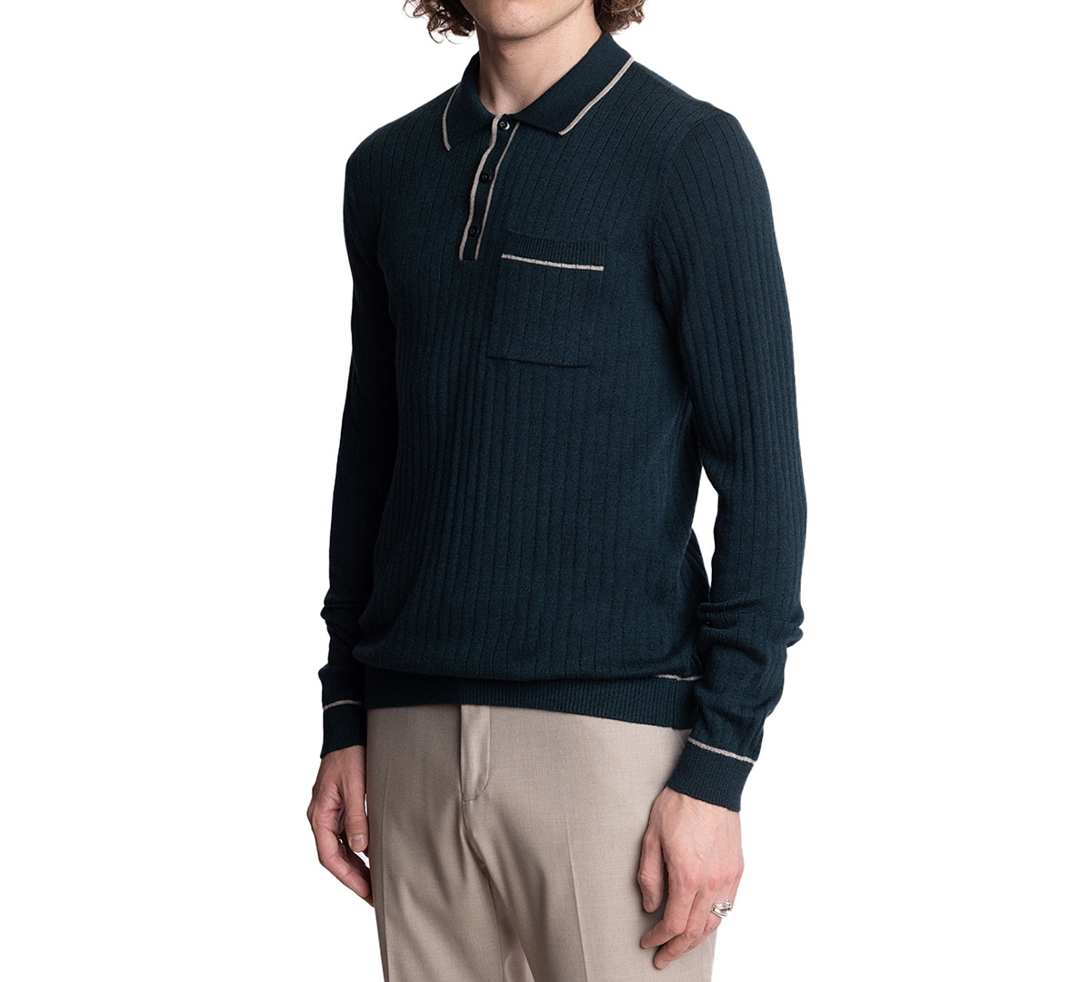Paisley & Gray Men's Tipped Long-Sleeve Polo Shirt