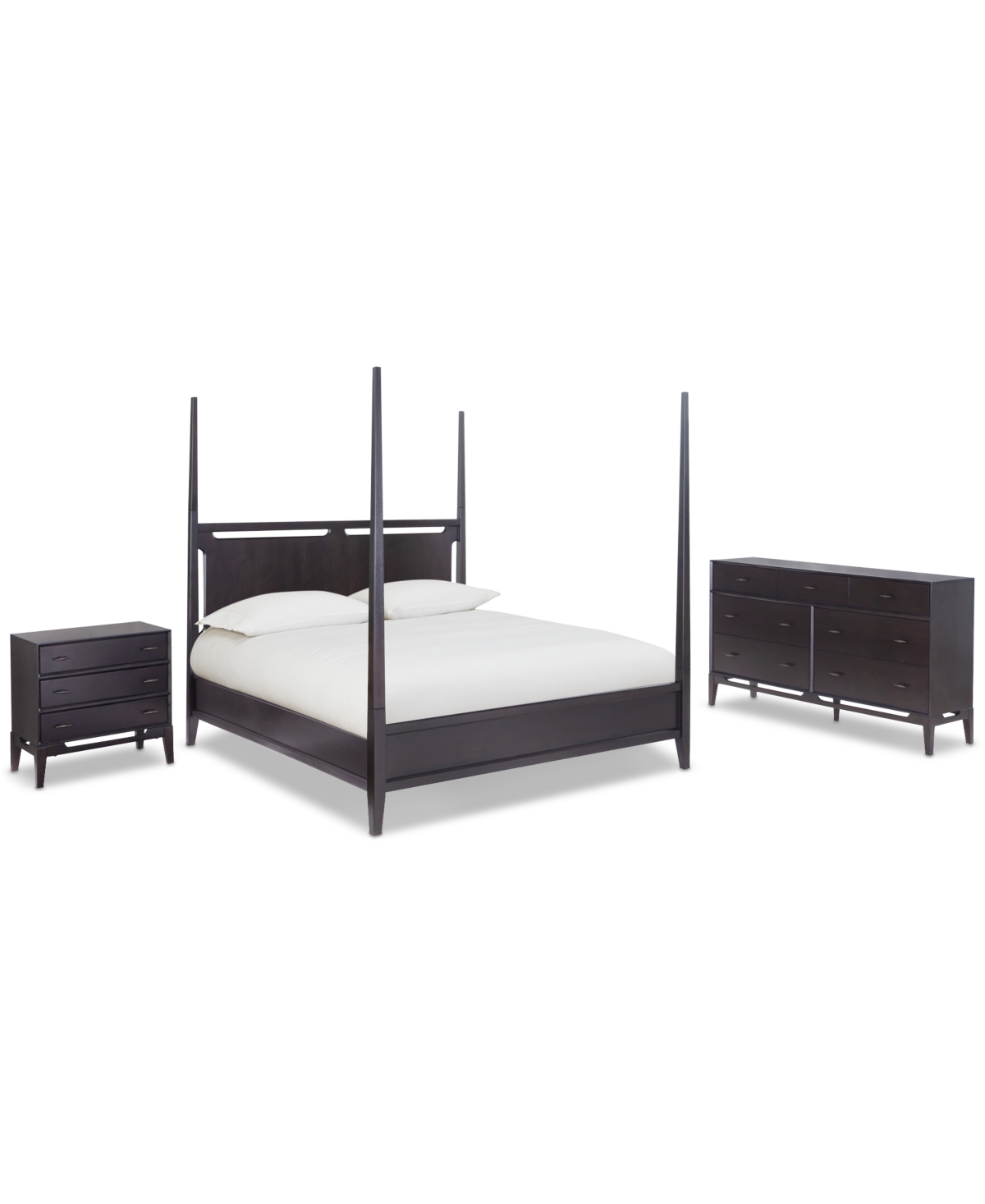 Macy's Addelyn 3 Pc. Set (california King Poster Bed, Dresser & 3-drawer Nightstand) In Brown