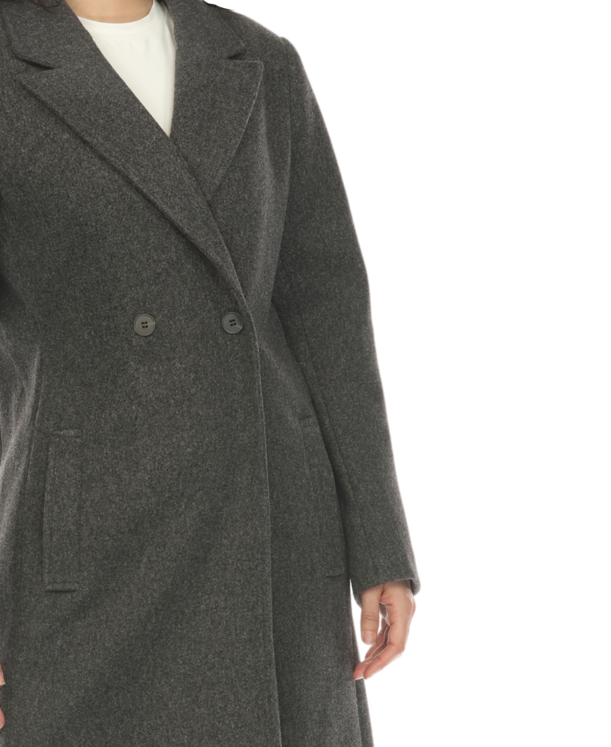 White Mark Women's Classic Walker Coat In Charcoal