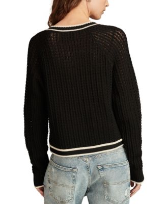 Женский свитер-жакет Lucky Brand с контрастной отделкой спереди на пуговицах