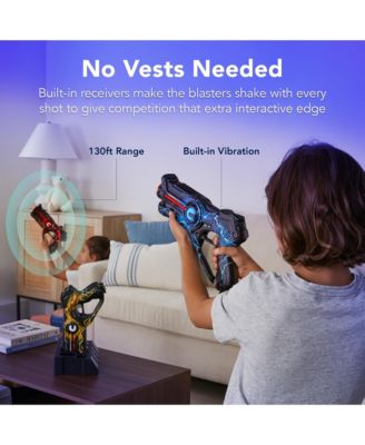 Set of 4 Rechargeable Laser Tag Blasters, No Vests Needed w/ Docking Station, 4 Settings