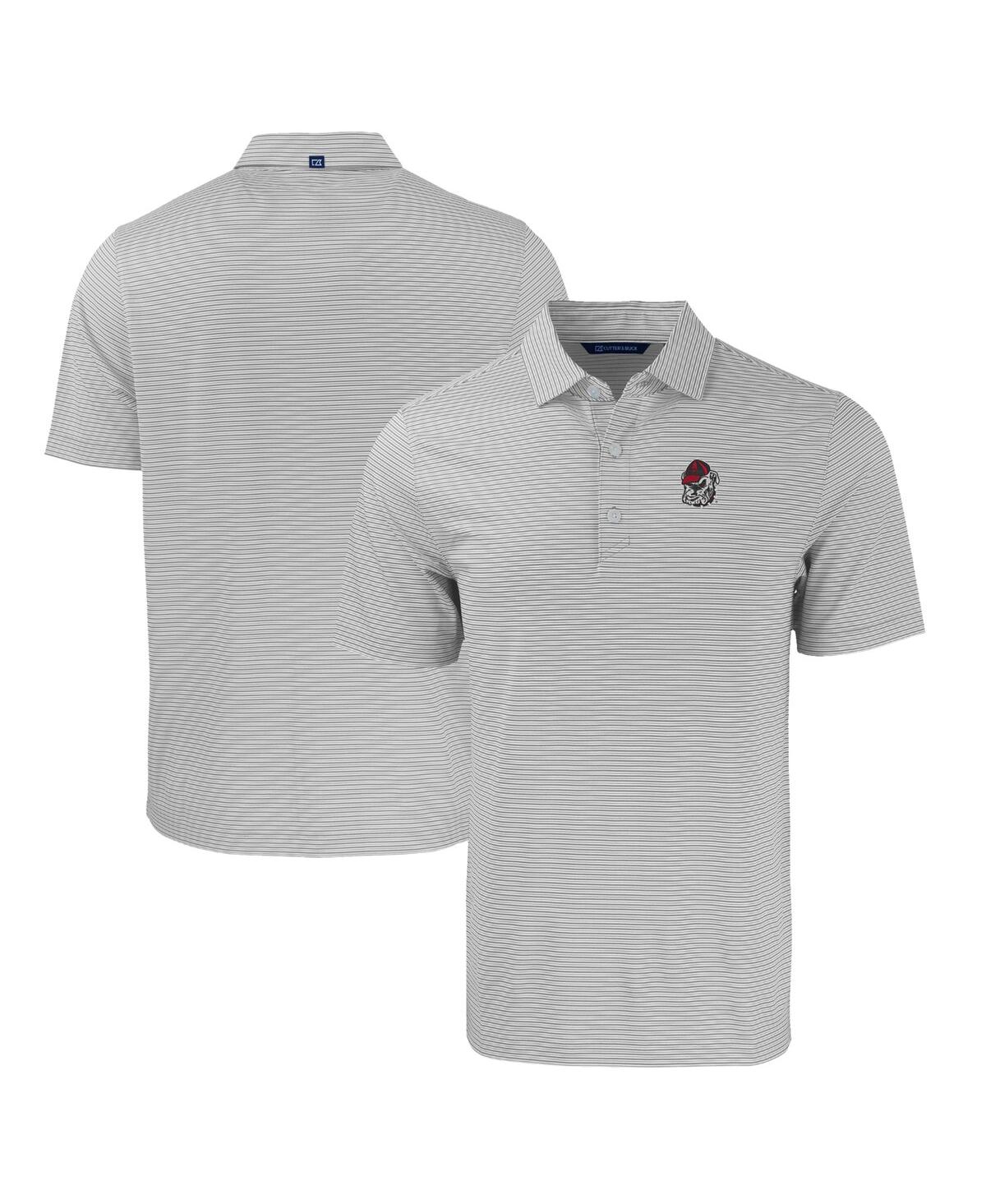 Cutter & Buck Men's Georgia Bulldogs Forge Eco Double Stripe Stretch Polo In Gray,white