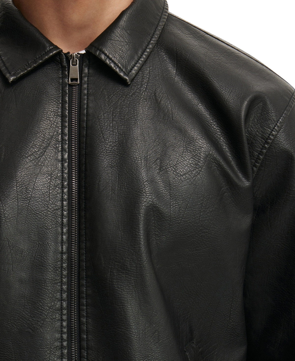 Cotton On Men's Artificial Leather Harrington Jacket