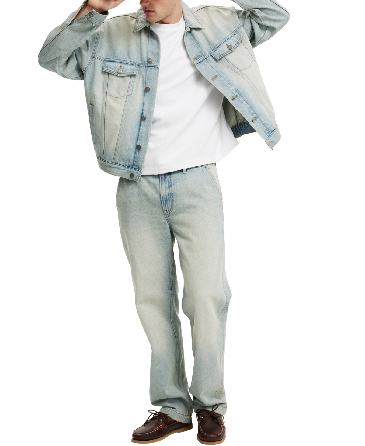 Cotton On Men's Cropped T-shirt In White Texture