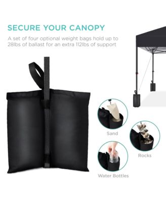 10x10ft Easy Setup Pop Up Canopy w/ 1-Button Setup, Wheeled Case, 4 Weight Bags