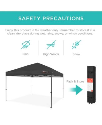 10x10ft Easy Setup Pop Up Canopy w/ 1-Button Setup, Wheeled Case, 4 Weight Bags