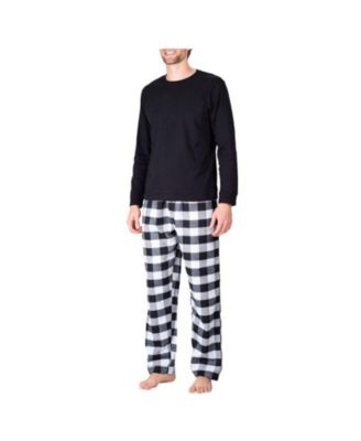 Men's Crew Neck Flannel Pajama Set