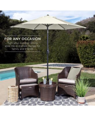 7.5ft Heavy-Duty Outdoor Market Patio Umbrella w/ Push Button Tilt, Easy Crank