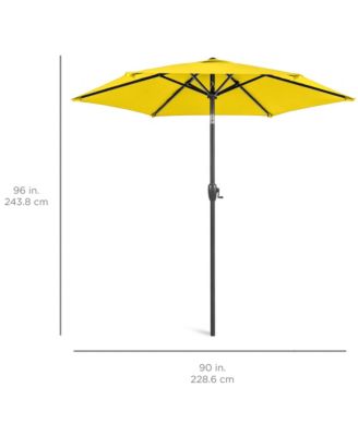 7.5ft Heavy-Duty Outdoor Market Patio Umbrella w/ Push Button Tilt, Easy Crank