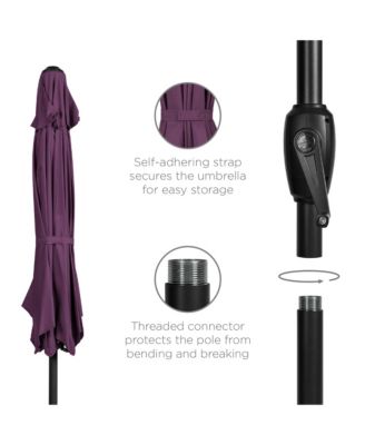 7.5ft Heavy-Duty Outdoor Market Patio Umbrella w/ Push Button Tilt, Easy Crank