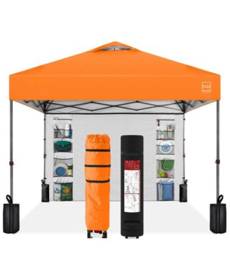 10x10Ft Easy Setup Pop-Up Canopy Tent with Side Wall, 1-Button Push, and Carrying Case