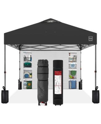 10x10Ft Easy Setup Pop-Up Canopy Tent with Side Wall, 1-Button Push, and Carrying Case