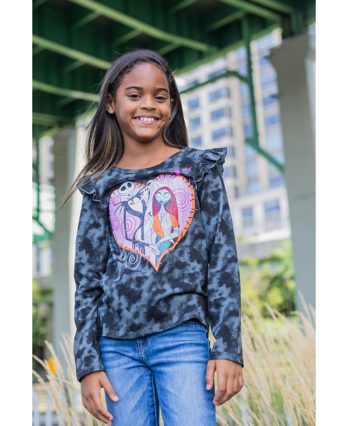 Disney Girls 2 Pack Long Sleeve T-Shirts to (18 Months - 14-16) -black